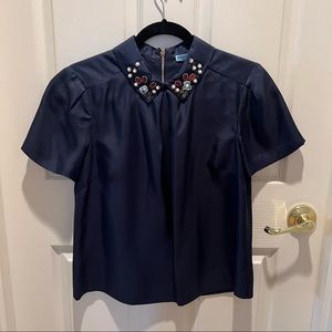Draper James Navy Blouse